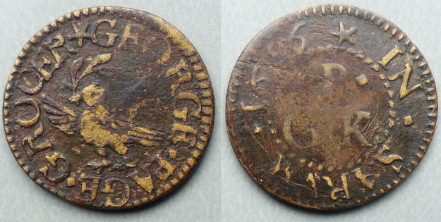 Salisbury, George Page 1656 farthing token N5571
